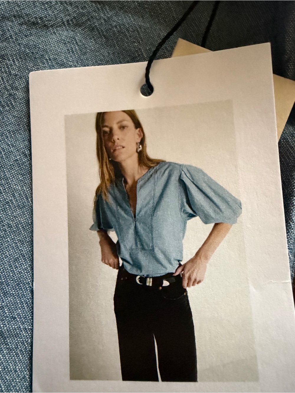 Nation LA 💯 organic cotton chambray Emmett Top, size M